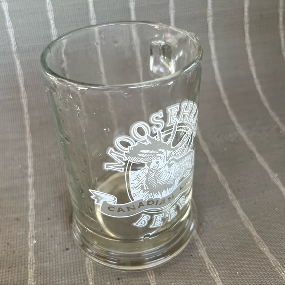 Moosehead Canadian Lager Beer Stein Glass Mug With White Frosted Logo 14 Oz EUC - Picture 3 of 4